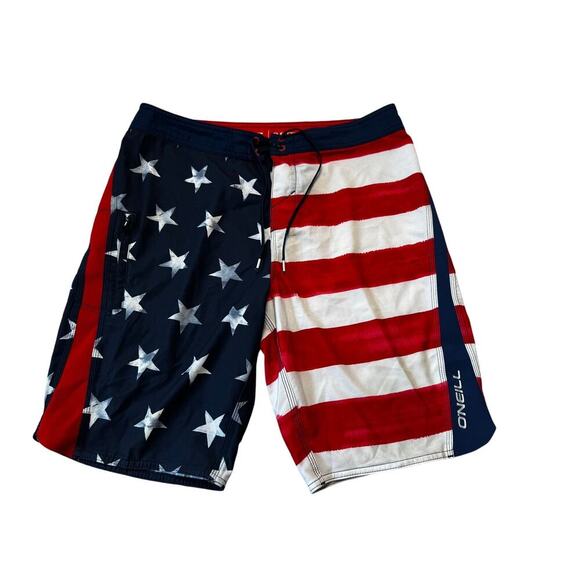 O'Neill Superfreak, size Men's 32; American Flag; Patriotic swim trunks; shorts - Picture 1 of 13